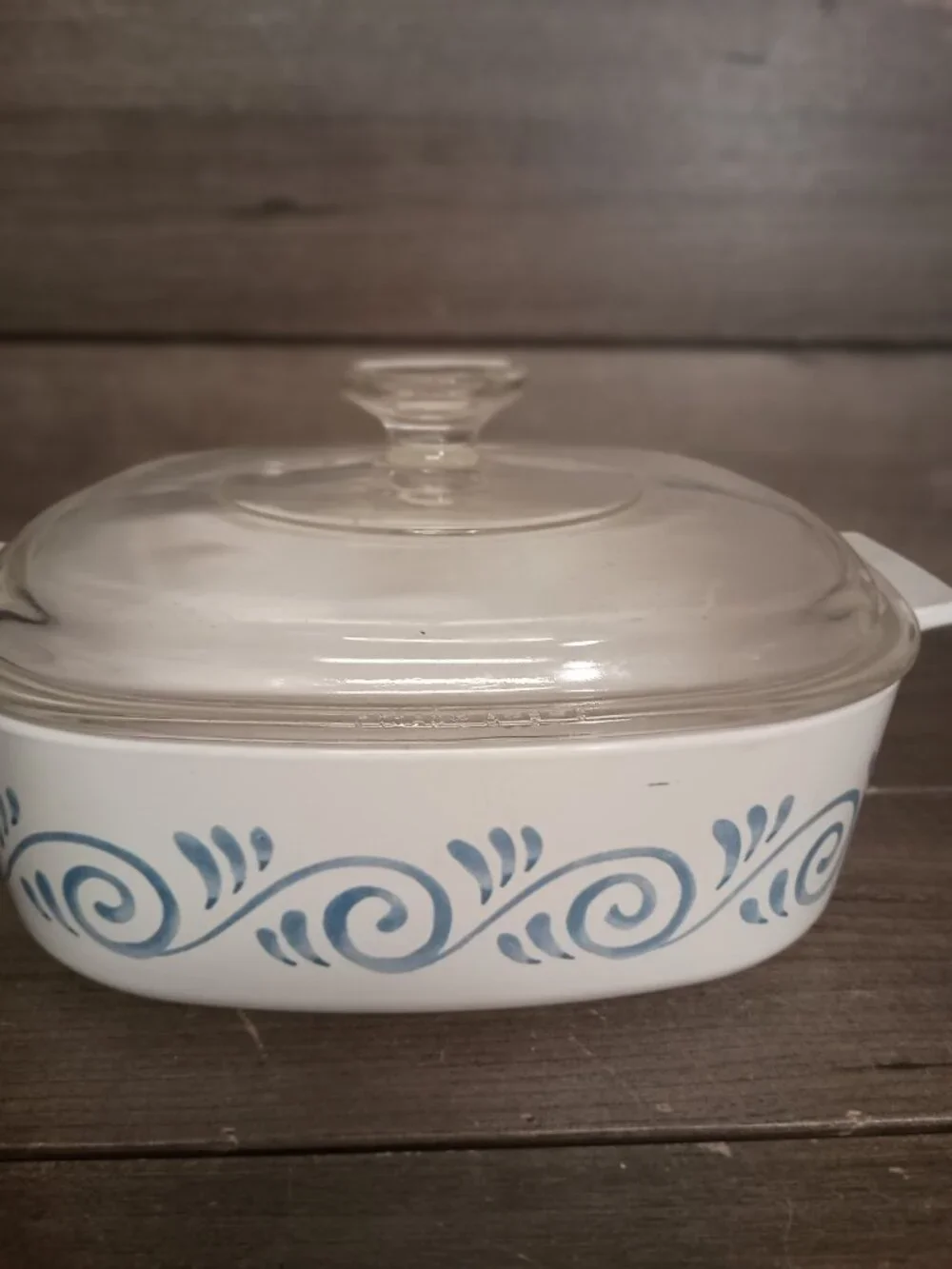 Vintage Corning Ware Ocean View A-2-B Baking Dish with Pyrex A-9-C Lid